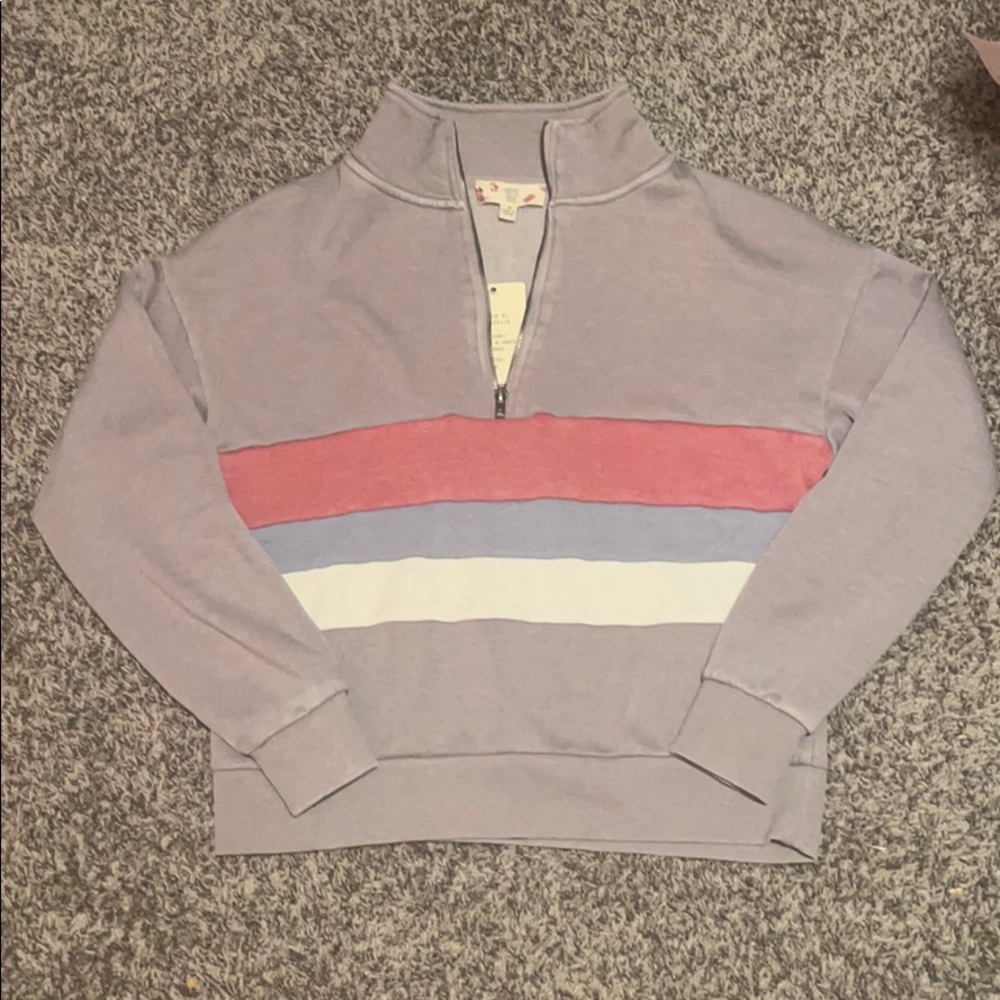 Long sleeve, Half zip crewneck